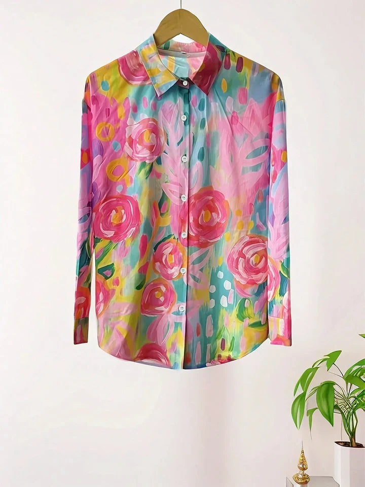 Donnabelle - Blusa con estampado abstracto