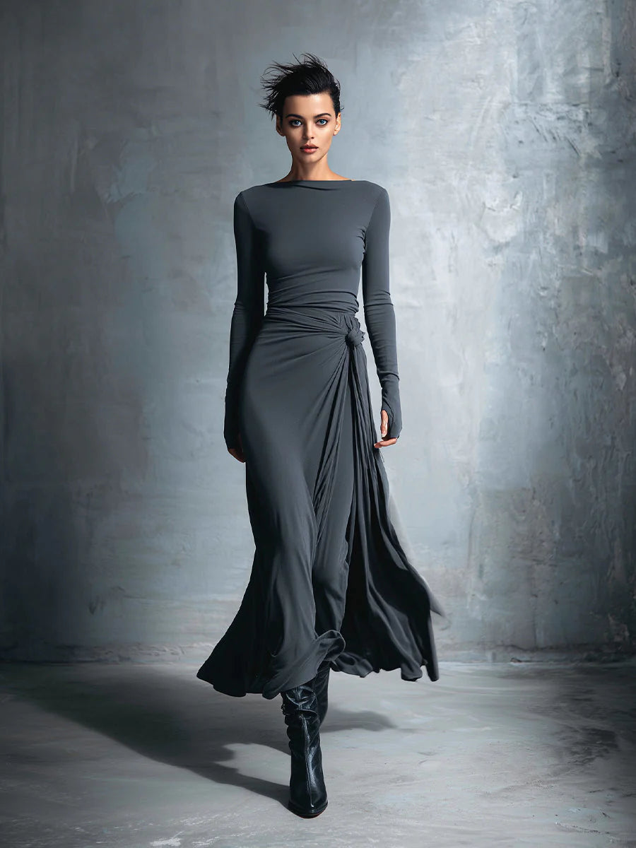 Naiara | Vestido maxi con nudo lateral