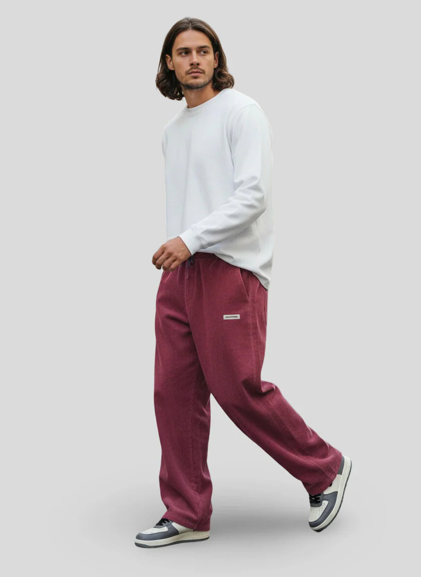 Zaylor - Pantalones palazzo de terciopelo suave