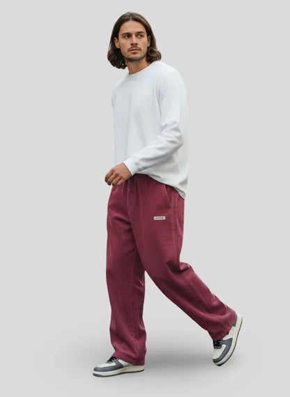 Zaylor - Pantalones palazzo de terciopelo suave