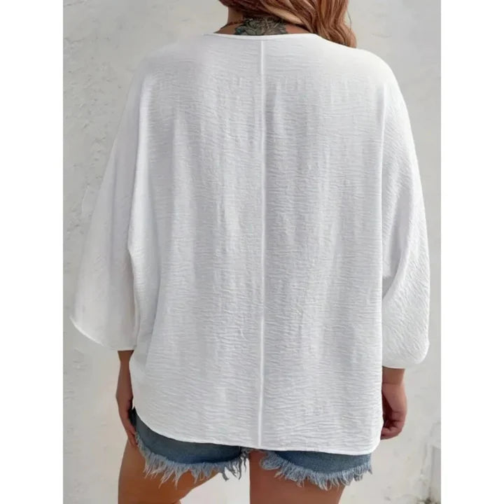Quinn - Elegante top con anilla en V y botones