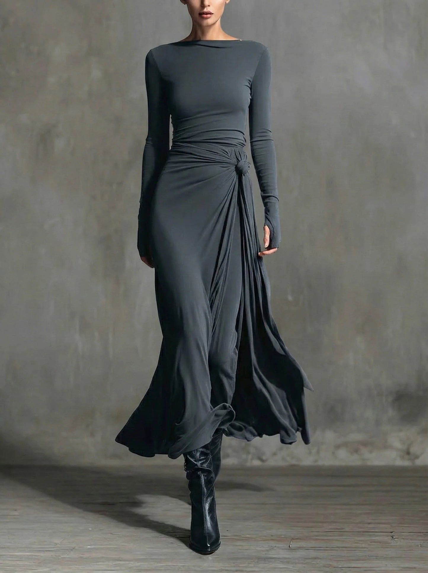 Naiara | Vestido maxi con nudo lateral