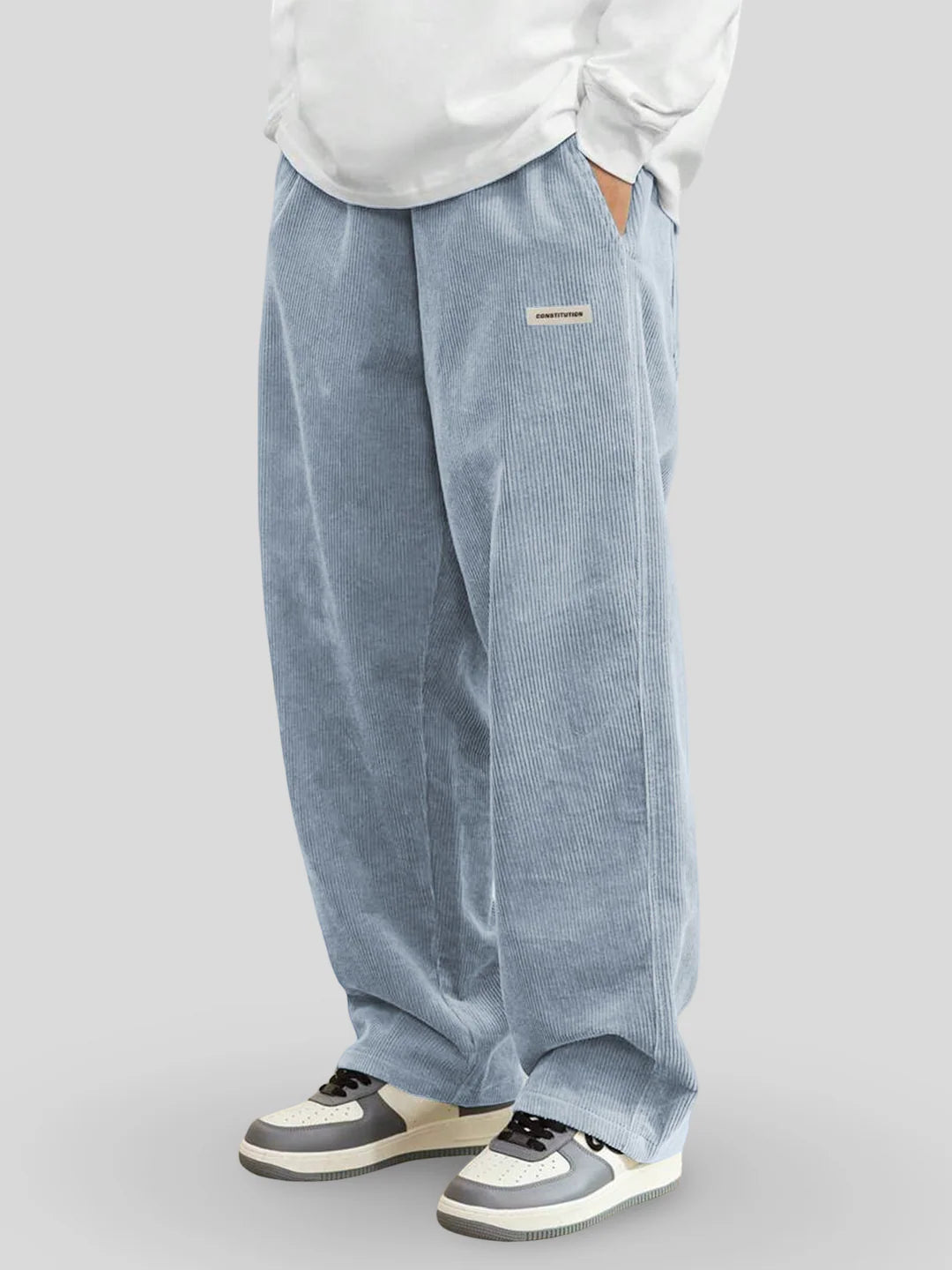 Zaylor - Pantalones palazzo de terciopelo suave