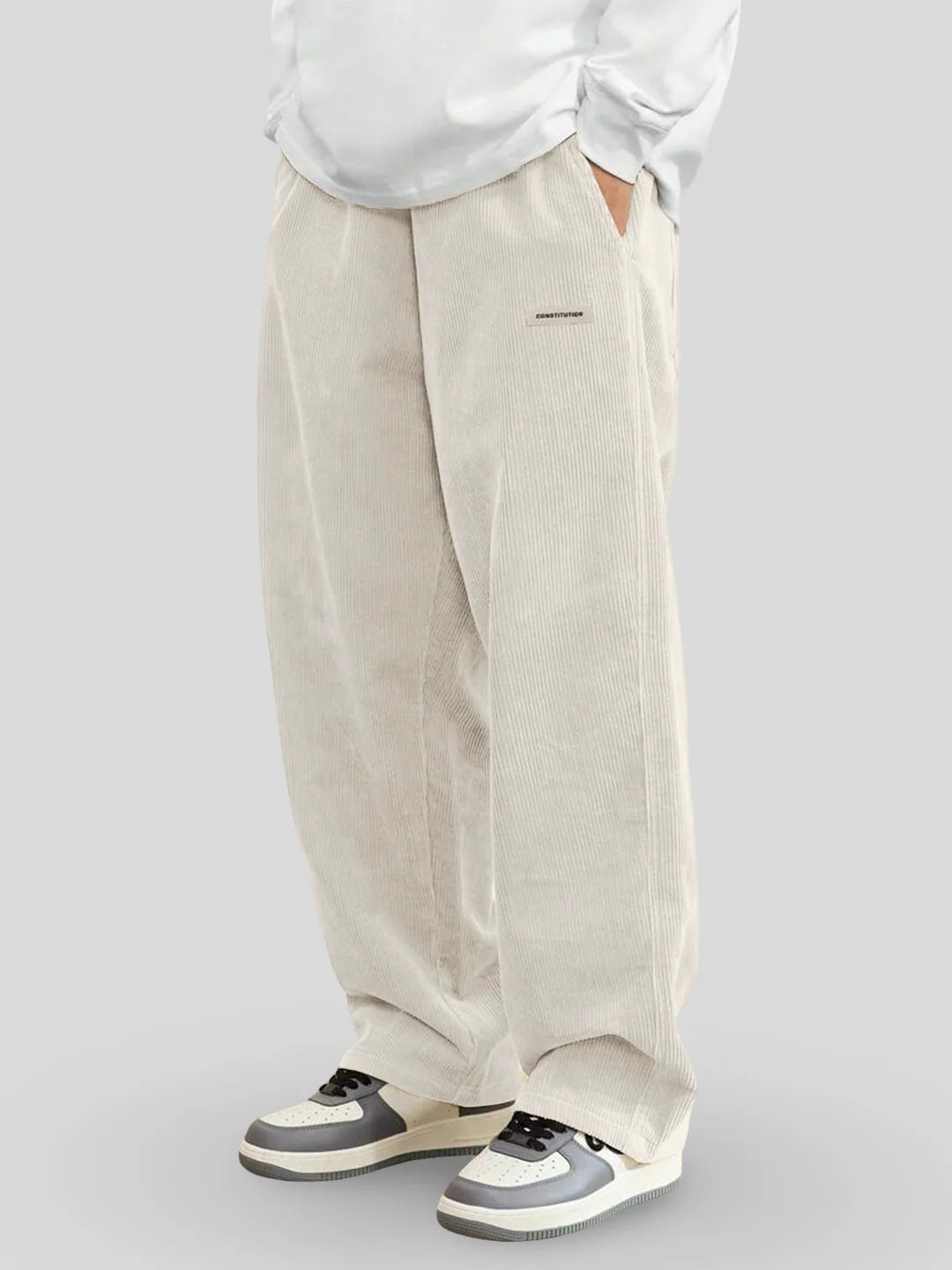 Zaylor - Pantalones palazzo de terciopelo suave