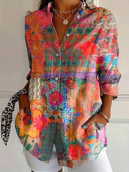 Donnabelle - Blusa con estampado abstracto