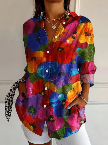 Donnabelle - Blusa con estampado abstracto