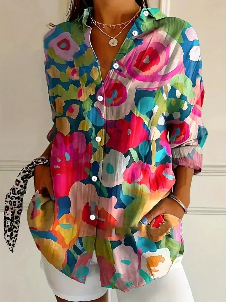 Donnabelle - Blusa con estampado abstracto