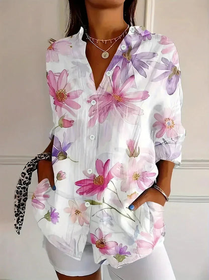 Donnabelle - Blusa con estampado abstracto