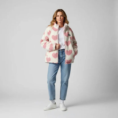 Katharina - Chaqueta reversible con un delicado estampado de corazones