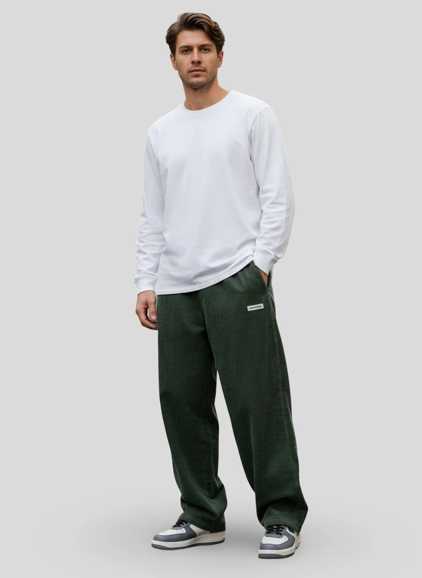 Zaylor - Pantalones palazzo de terciopelo suave