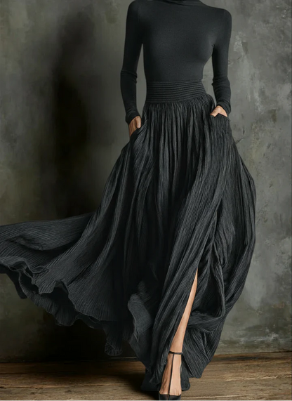 Raquel ║ Vestido largo con cintura alta