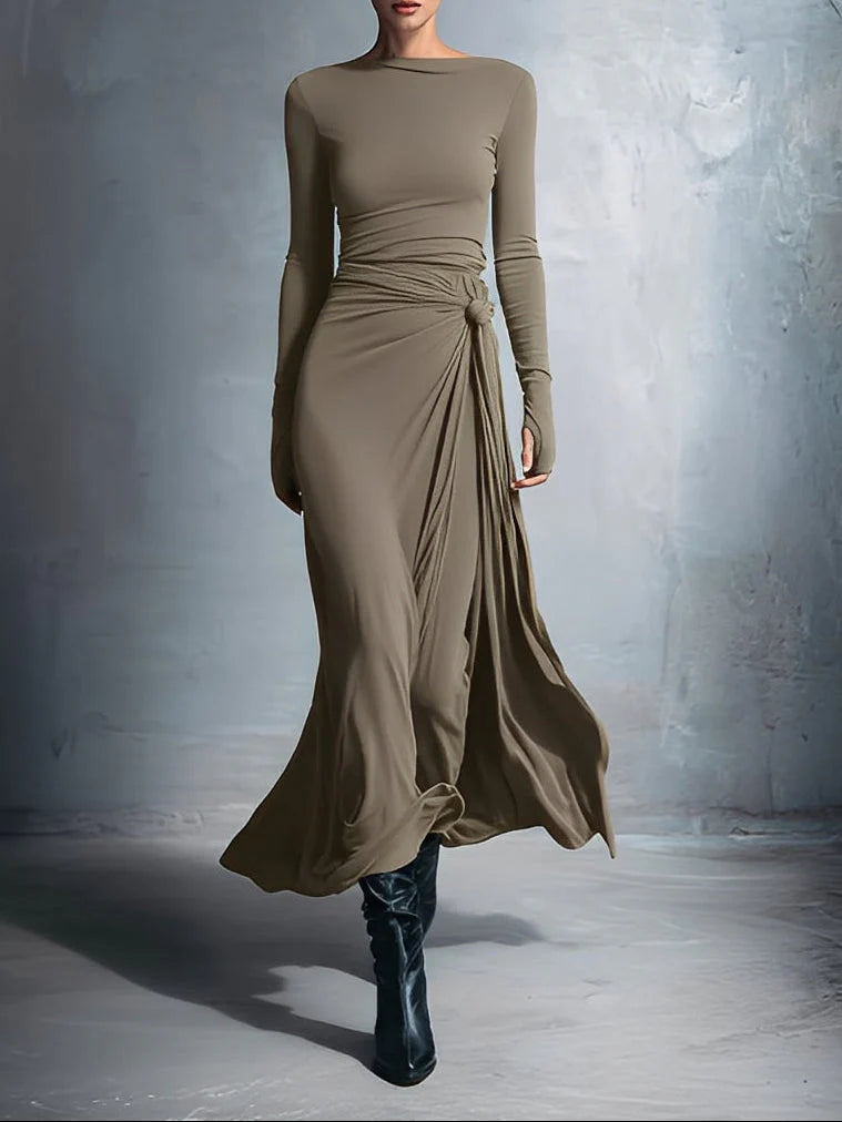 Naiara | Vestido maxi con nudo lateral